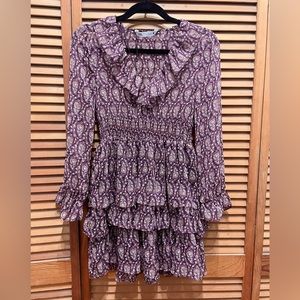 Zara Long Sleeve Sheer Chiffon Mini Dress XS